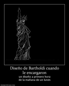 Diseño de Bartholdi cuando le encargaron un diseño a primero hora de la mañana de un lunes