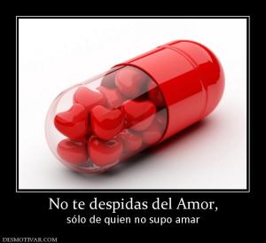 No te despidas del Amor, sólo de quien no supo amar