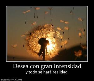 Desea con gran intensidad y todo se hará realidad.