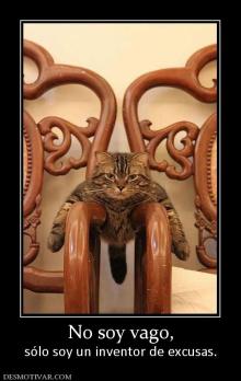 No soy vago, sólo soy un inventor de excusas.