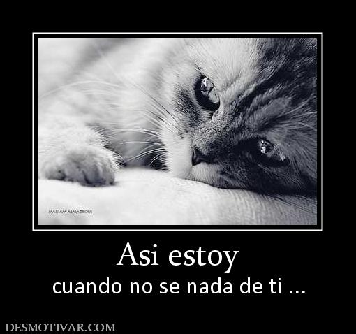 Asi estoy cuando no se nada de ti ...