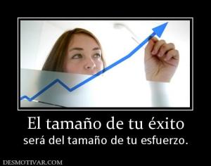 El tamaño de tu éxito será del tamaño de tu esfuerzo.
