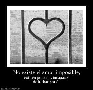 No existe el amor imposible, existen personas incapaces de luchar por él.