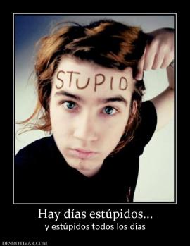Hay días estúpidos... y estúpidos todos los días