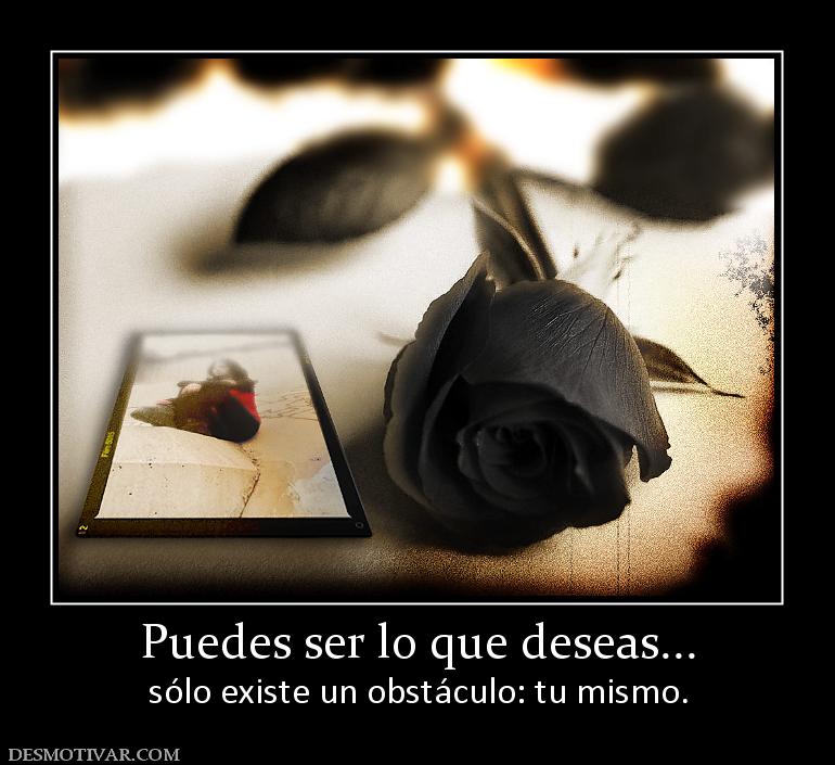 Puedes ser lo que deseas... sólo existe un obstáculo: tu mismo.