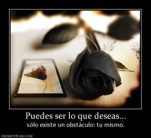 Puedes ser lo que deseas... sólo existe un obstáculo: tu mismo.