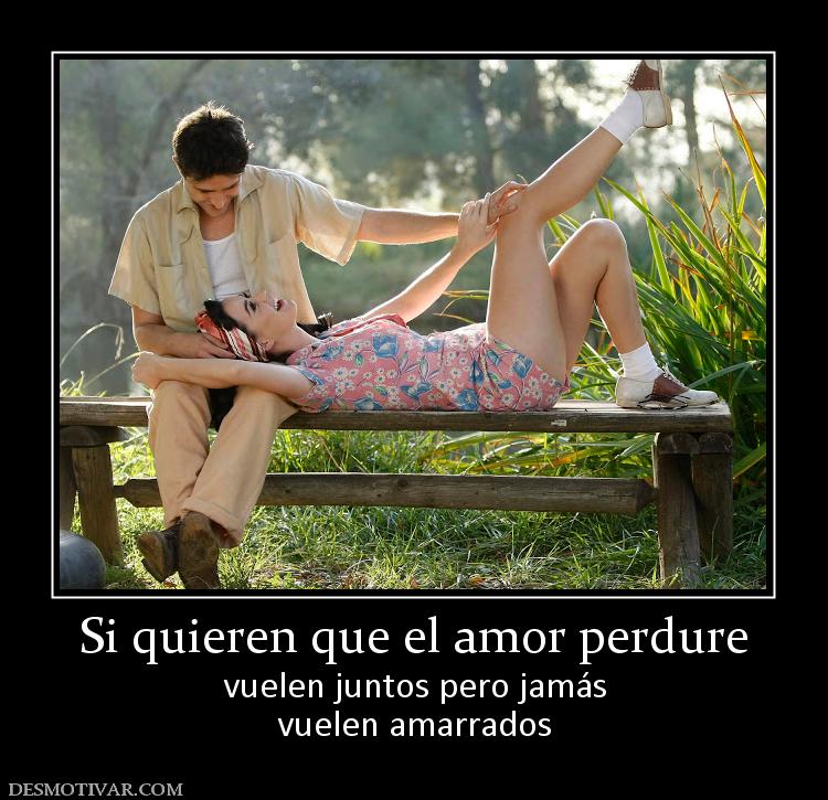 Si quieren que el amor perdure vuelen juntos pero jamás vuelen amarrados