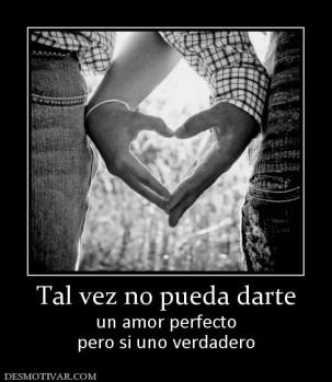 Tal vez no pueda darte un amor perfecto pero si uno verdadero