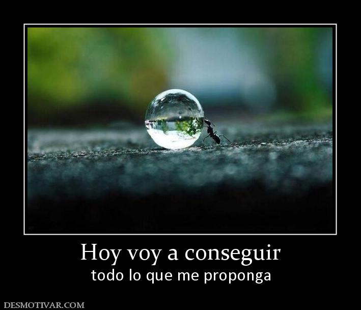 Hoy voy a conseguir todo lo que me proponga