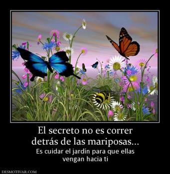 El secreto no es correr detrás de las mariposas... Es cuidar el jardín para que ellas vengan hacia ti