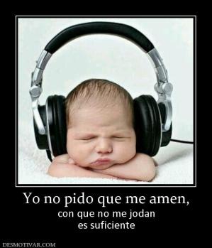 Yo no pido que me amen, con que no me jodan es suficiente