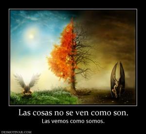 Las cosas no se ven como son. Las vemos como somos.