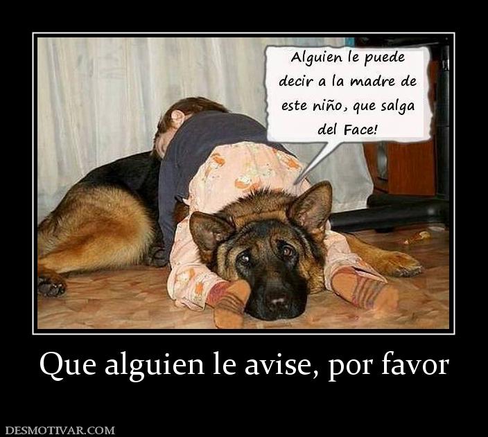 Que alguien le avise, por favor