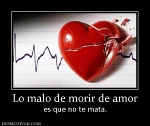 Lo malo de morir de amor es que no te mata.