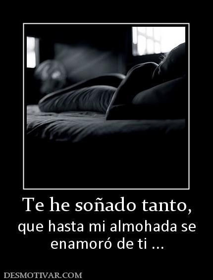 Te he soñado tanto, que hasta mi almohada se enamoró de ti ...