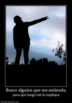 Busco alguien que me entienda, para que luego me lo explique