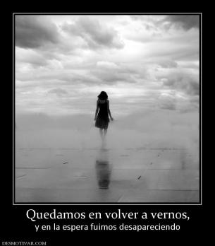 Quedamos en volver a vernos, y en la espera fuimos desapareciendo