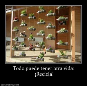 Todo puede tener otra vida:  ¡Recicla!