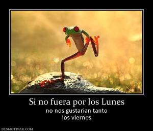 Si no fuera por los Lunes no nos gustarían tanto los viernes