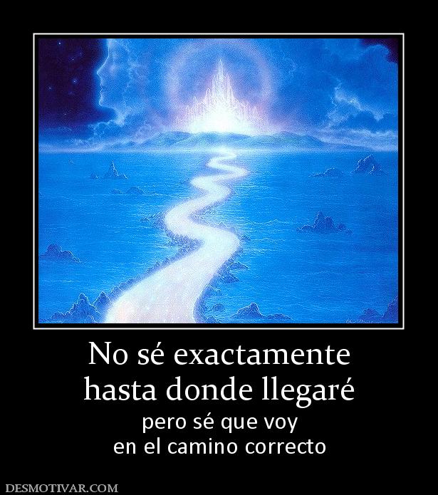 No sé exactamente hasta donde llegaré pero sé que voy en el camino correcto