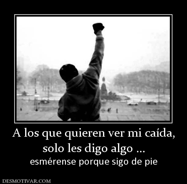 A los que quieren ver mi caída, solo les digo algo ... esmérense porque sigo de pie