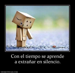 Con el tiempo se aprende a extrañar en silencio.