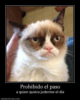 Prohibido el paso a quien quiera joderme el día