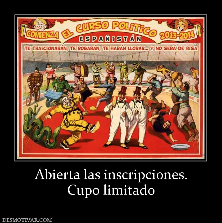 Abierta las inscripciones. Cupo limitado