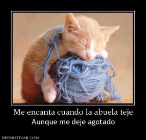 Me encanta cuando la abuela teje Aunque me deje agotado