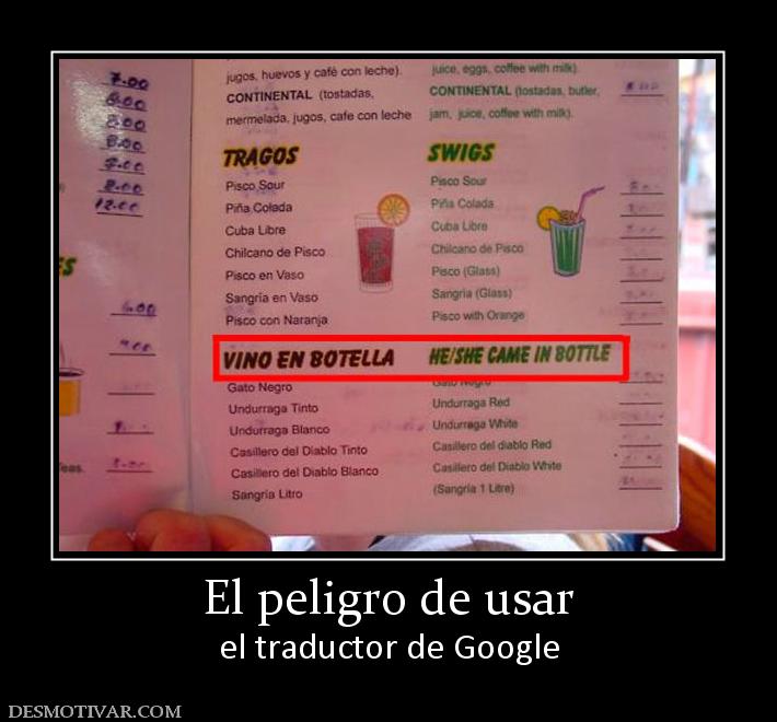 El peligro de usar el traductor de Google