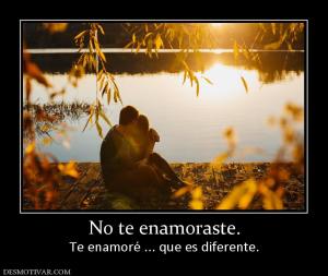 No te enamoraste. Te enamoré ... que es diferente.