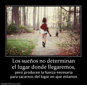 Los sueños no determinan el lugar donde llegaremos,  pero producen la fuerza necesaria para sacarnos del lugar en que estamos