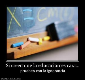 Si creen que la educación es cara... prueben con la ignorancia
