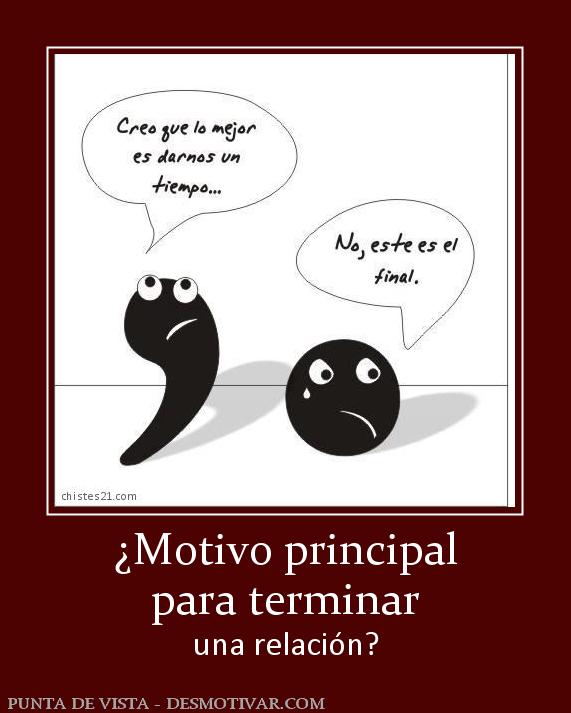 ¿Motivo principal para terminar una relación?