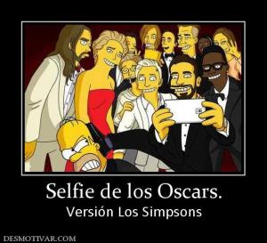 Selfie de los Oscars. Versión Los Simpsons