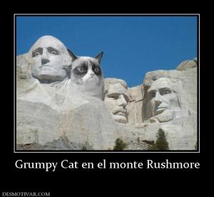 Grumpy Cat en el monte Rushmore