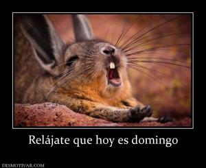 Relájate que hoy es domingo