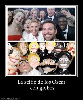 La selfie de los Oscar  con globos