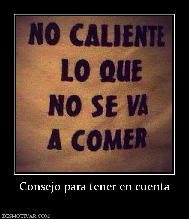 Consejo para tener en cuenta