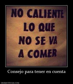 Consejo para tener en cuenta