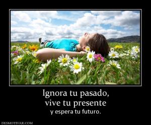 Ignora tu pasado, vive tu presente y espera tu futuro.
