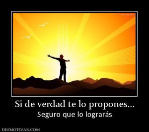 Si de verdad te lo propones... Seguro que lo lograrás