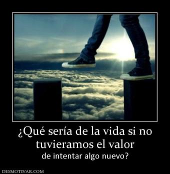 ¿Qué sería de la vida si no tuvieramos el valor de intentar algo nuevo?
