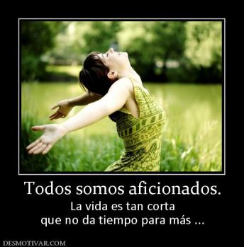 Todos somos aficionados. La vida es tan corta que no da tiempo para más ...