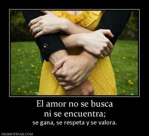 El amor no se busca ni se encuentra; se gana, se respeta y se valora.
