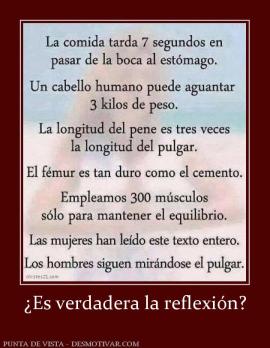 ¿Es verdadera la reflexión?