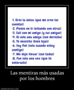 Las mentiras más usadas por los hombres