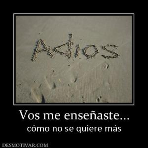 Vos me enseñaste... cómo no se quiere más