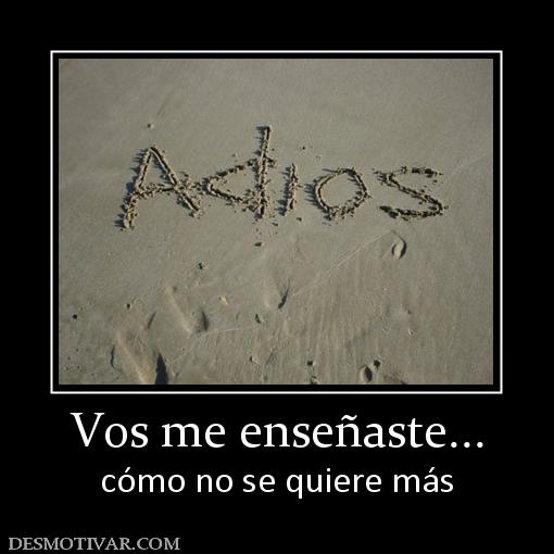 Vos me enseñaste... cómo no se quiere más