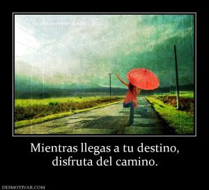 Mientras llegas a tu destino, disfruta del camino.